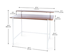 Load image into Gallery viewer, Modernatta,, Writing Desk with Shelf 48&quot; x 20&quot; (120 cm x 50 cm)
